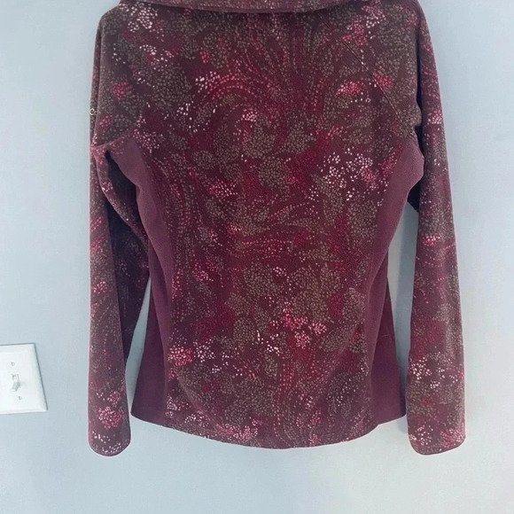 Columbia Arctic Air Burgundy Printed 1/4 Zip Fleece Pullover Medium M - Picture 2 of 7